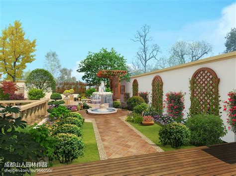 园林式花园建筑景观PSD素材 - 爱图网设计图片素材下载