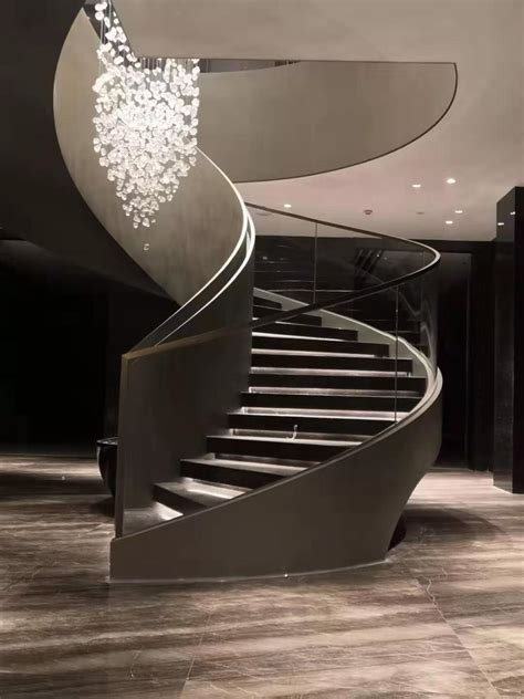 不锈钢楼梯_优质钢结构旋转工程弧形不锈钢玻璃旋转楼梯别墅楼梯 - 阿里巴巴