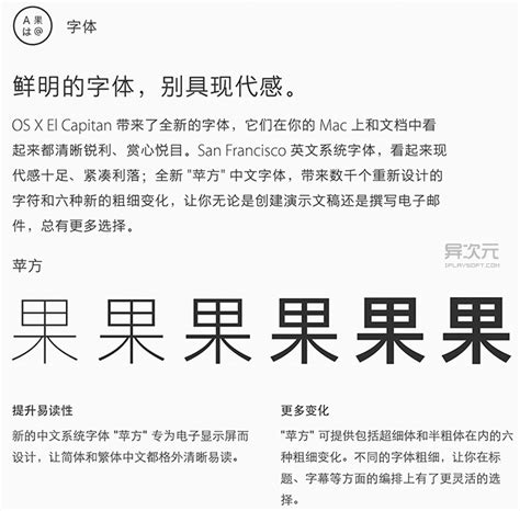 苹果苹方中文字体全套打包下载 - 最新 iOS/Mac 系统自带字型 (简繁体/ttf格式) | 异次元软件下载