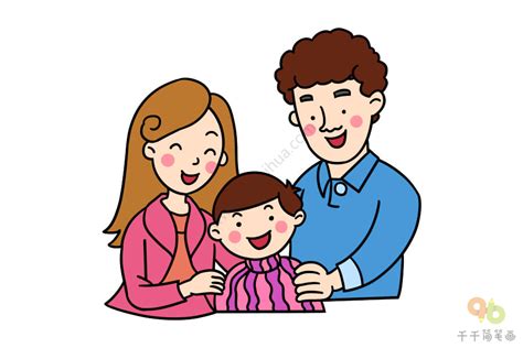 简单的幸福一家人的画,幸福一家人儿童画简单,画一家人4人_大山谷图库