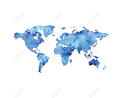 彩色手绘水彩世界地图矢量素材免费下载 - 觅知网