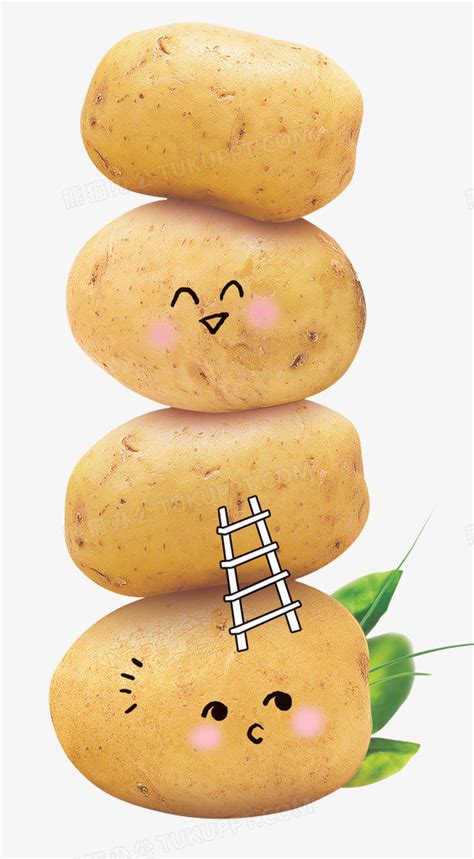 可爱的卡通土豆人物形象动作表情包矢量插画素材 - 25学堂