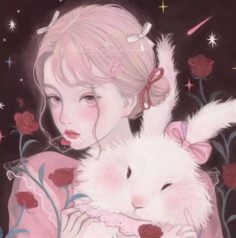 插画素材酷甜美女生头像