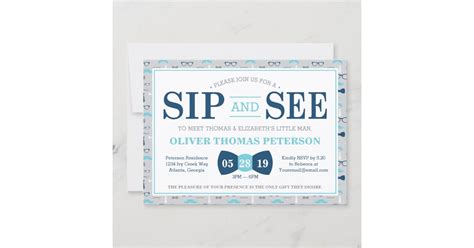 Little Man Sip and See Baby shower Invitation | Zazzle.ch