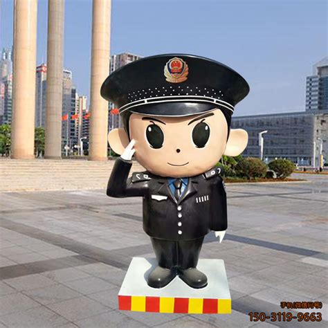 卡通警察雕塑玻璃钢卡通人物_厂家图片价格-玉海雕塑