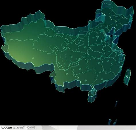 立体的中国地图-省会图 - 素材公社 tooopen.com