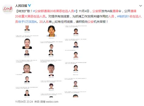 杭州通缉22名涉黑涉恶在逃人员 单人最高悬赏30万元_通告