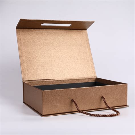 牛皮纸翻盖包装盒定制 手提书型纸盒礼品盒 硬盒特种纸烫金logo包装 - 千纸盒
