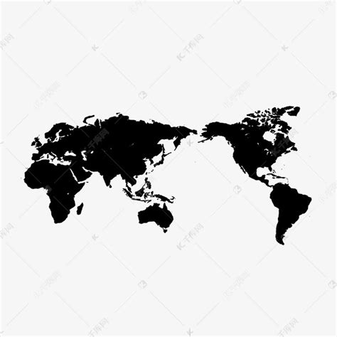 世界地图黑白图片