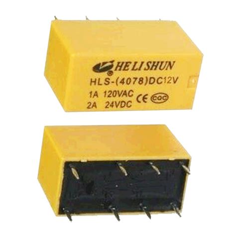 Купить Реле HLS-4078-DC12V, 12VDC, DPDT, 1A/120VAC - Electronoff