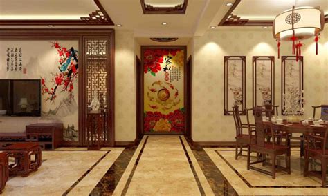 别墅中式装潢设计室内中式装修效果图_紫云轩中式设计图库