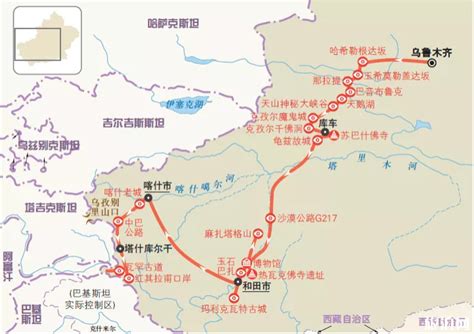 新疆旅游路线图图片