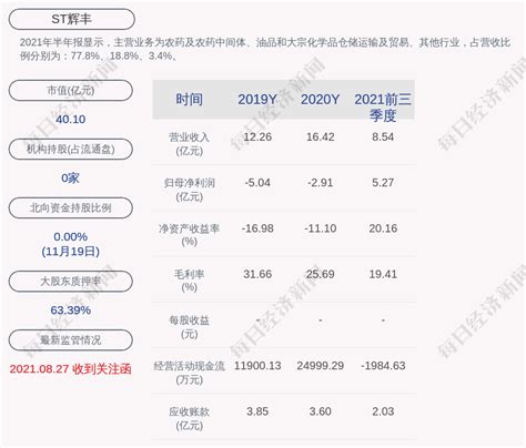 ST辉丰：控股股东仲汉根累计质押4.76亿股，占其持股比例55.08%_凤凰网