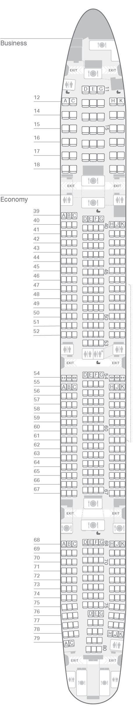 飞机舱位等级分布图，飞机座位等级S（全球航司机型高清版）_犇涌向乾