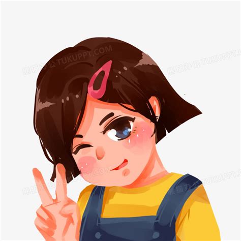 非主流头像眨眼动漫女孩