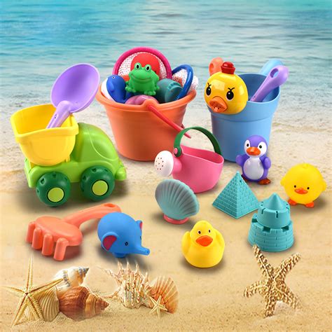 5件套儿童沙滩玩具套装 决明子挖沙卡通印小熊沙滩桶沙滩铲配水壶-阿里巴巴