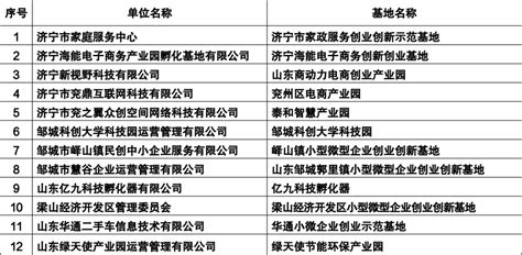 2022年度济宁市小型微型企业创业创新示范基地名单公布 - 产经 - 济宁 - 济宁新闻网