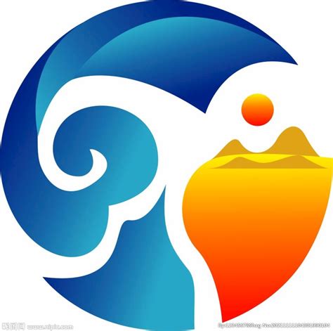 山水太阳潮阳logo设计图__广告设计_广告设计_设计图库_昵图网nipic.com