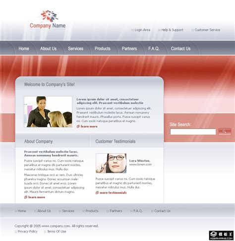 简单专业企业服务网站模板免费下载html-psd-flash - 模板王