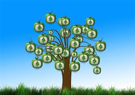 树上挂满带dollar符号的苹果金融理财图片下载 - 觅知网