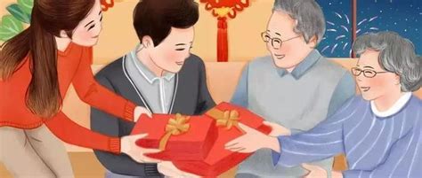 春节家人团圆孩子送父母礼物高清图片下载-正版图片501114150-摄图网