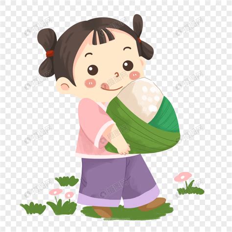 端午节抱着粽子的古代小女孩元素素材下载-正版素材401192054-摄图网