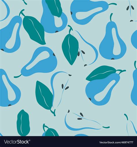 Seamless pattern with fruit shapes pears Vector Image