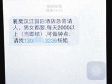 男子收酒店短信：招男公关给富婆服务 日薪2800元