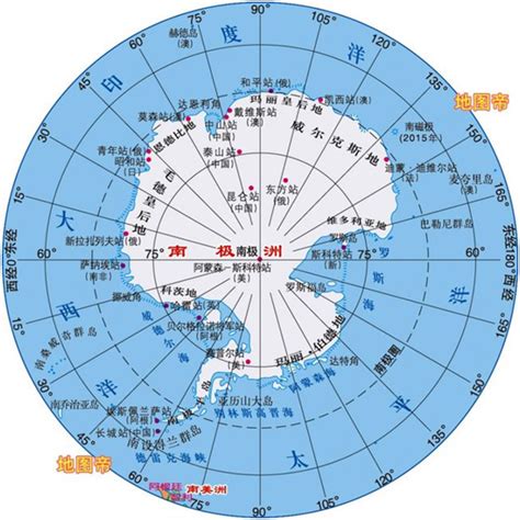 南极洲地图中文版 - 世界地理地图 - 地理教师网