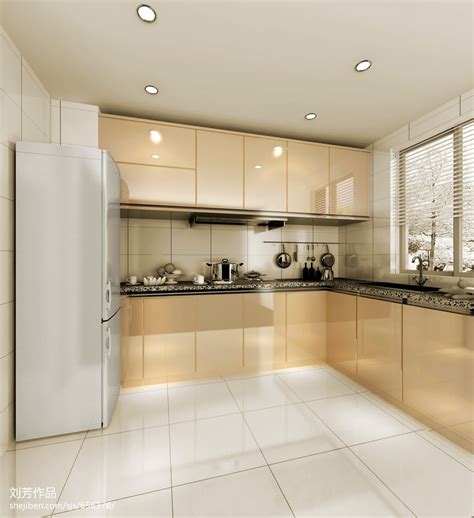 花果园-10栋_现代厨房冰箱摆放装修设计效果图 – 设计本装修效果图