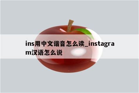ins用中文谐音怎么读_instagram汉语怎么说 - INS相关 - APPid共享网