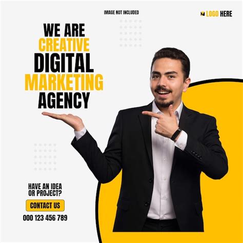 Agentur für digitales marketing und corporate social media-banner oder ...