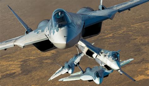 俄制第五代战斗机苏-57高清图集 外形现代 喜欢的人却不多_飞行