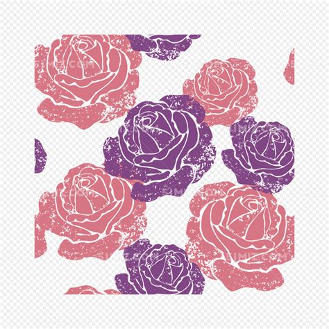 矢量手绘玫瑰花平铺底纹图片素材免费下载 - 觅知网