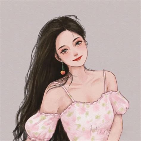 插画女生大头像温柔