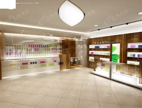 大厦化妆品店展厅效果图3dmax素材免费下载_红动中国