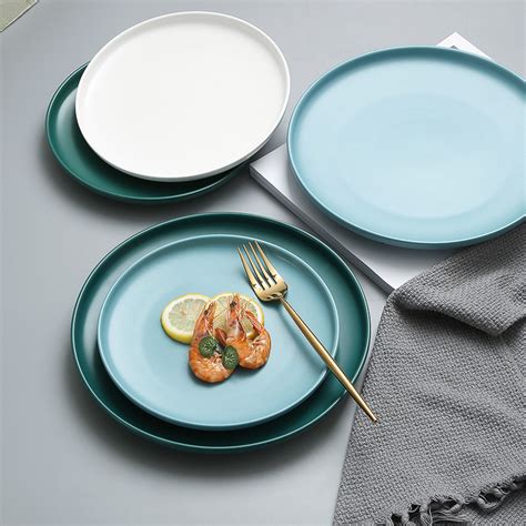 北欧陶瓷西餐盘家用牛排刀叉盘子套装创意网红餐具菜盘圆形早餐盘_虎窝淘
