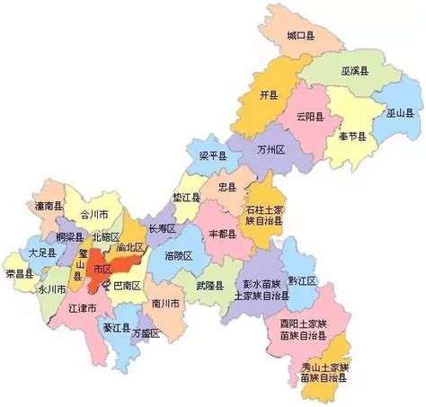 重庆市行政区划图_素材中国sccnn.com