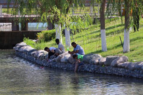 假期户外活动小学生在河边玩高清图片下载-正版图片502099350-摄图网