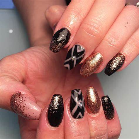 The 20 Best Ideas for Black White and Gold Nail Designs - Home, Family ...