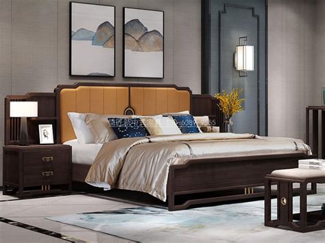 新中式卧室家具款式2020年图片，新中式风格床款式图片来图定制_儒匠家具
