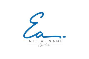 Initial ea signature logo template hand drawn Vector Image