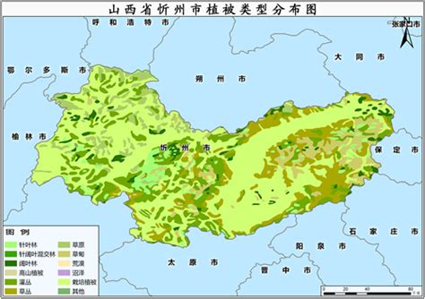 2000年山西省忻州市植被类型分布数据-地理遥感生态网