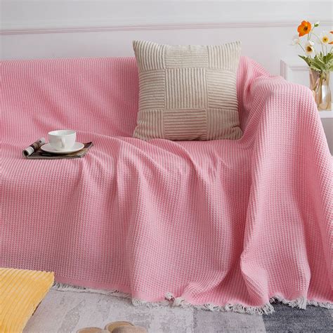 菲诗曼尔亚麻沙发巾 多规格透气组合沙发罩巾 简约格子风沙发垫-阿里巴巴