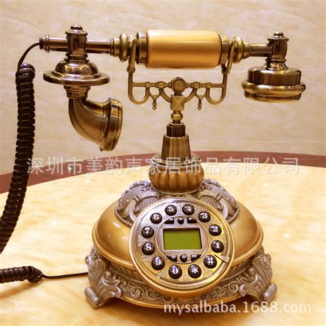 慕臻欧式仿古旋转电话机复古家用座机创意电话田园时尚古董电话机-阿里巴巴