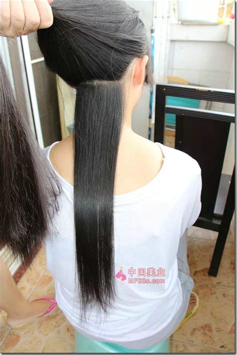 剪下学生妹子57公分漂亮秀发-发之美172#(56) 剪发_中国长发