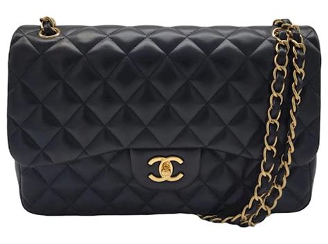 Chanel JUMBO Classic Shoulder Bag Black Leather ref.629369 - Joli Closet