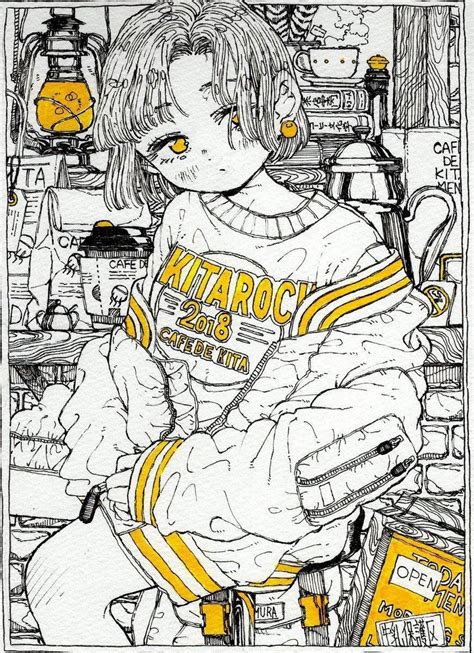日式风萝莉插画，繁杂的线稿却丝毫不显脏乱… - 堆糖，美图壁纸兴趣社区