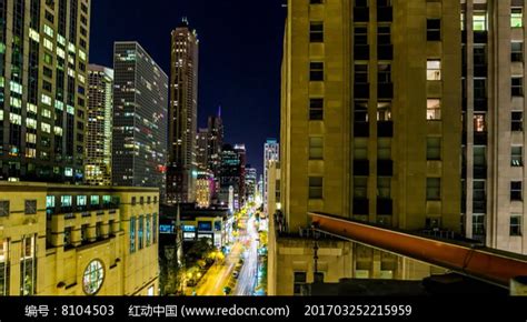 美国芝加哥城市夜晚美景实拍视频_高清实拍视频素材_模板天空