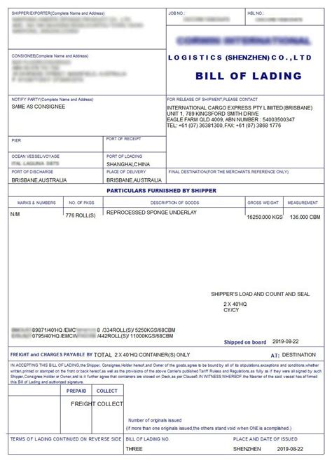 Bill of Lading Template | Free Printable Word Templates,